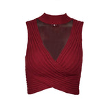Women's Summer Ins Hanging Neck Hot Babes Knitted Blouse Outside Wearing Ladies Small Sling Vest