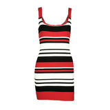 Women's Sexy Bareback Fashion Striped Babes Sling Bag Ass Skirt Dress