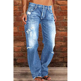 Exploding Wish Ladies Jeans Slimming Water Wash Thorn Trousers Trousers Nk205