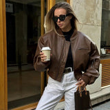Women's Clothing Explosion Three-Color Retro Zipper Jacket