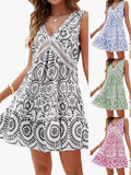 2025 Summer Women's Colorless Long Sleeveless Long-Term Loose Dress Tide