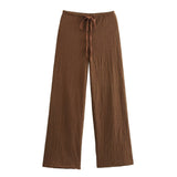 Women's Clothing 2025 Autumn New Texture Vest Top + Straight Trousers Set