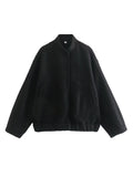 2025 Autumn And Winter New Women's Casual Multi-Color Loose Wool Jacket Dark Buckle Collar Jacket
