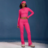 2025 New Hottie Women's Suit Summer Striped Long-Sleeved Hanging Neck Top Skirt Two-Piece Women