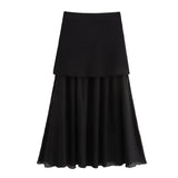 Spring And Summer New Women's Gold Button Knitted Vest + Half-Dress Fashion Set