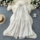 Casual Trousers 2025 Summer Fairy Gentle Wind With High-Waisted Loose-Fitting Broad Leg Skirts And Crotch-Covered Chiffon