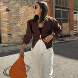 Autumn And Winter New Shaped Button Sweater Top Fashion Casual Simple Sense V-Neck Knitwear