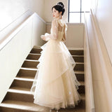 Annual Evening Dress 2025 New Banquet Shown Thin 18-Year-Old Adult Piano Performance Art Examination Voice Dress Dress