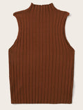 Summer New Solid Color Knitted Top Women's Sleeveless Pits To Wear A Vest