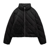 Autumn And Winter New Twill Quilt Cotton Jacket Jacket With Long Sleeves To Keep Warm