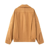 Ins2025 New Fashion Temperament Womenswear Designer Loose Leather Jacket