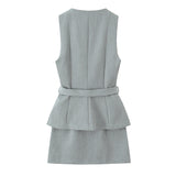 Women's Dress 2025 New Fashion Temperament Two-Piece Effect Of The Short Dress