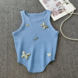 Small Man Body-In-Body Temperament Butterfly Short Sleeveless Vest Sling Female Summer Design Sense Niche Bottoming Shirt Top