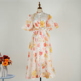 Summer Court Style High Design Feeling Heavy Industry Nail Drill Short Sleeve Single Buckle Dress + Sling