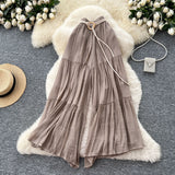 Casual Trousers 2025 Summer Fairy Gentle Wind With High-Waisted Loose-Fitting Broad Leg Skirts And Crotch-Covered Chiffon