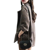 2025 Autumn And Winter New Fashion Collar Loose Pocket Lattice Hair, The Design Of The Jacket Feels A Niche Elegant Top Woman