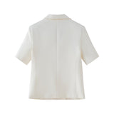 Women's New Fashion Short Sleeve Suit-Flame High-Rise Casual Dress Set