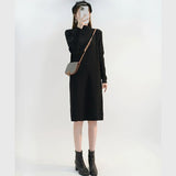 Autumn And Winter With Coat Sweater Dress Women Loose Fashion With Medium And Long Bottoming Over The Knee Knit Dress