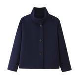 2025 Women's Autumn New Fashion Asymmetric Blending Short Loose Coat Coat