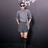 In The Autumn Of 2025, The New Women's Clothing Jennie Is The Same Casual Commuting Long-Sleeved Blouse High-Waisted Loose Shorts