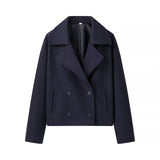 Ins Autumn New Women's Loose Version Of Double Buckle Temperament Commuting Hair, Short Coat Coat