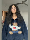 2025 New Women's Autumn And Winter Lead Cute Bear Pattern Lamb Plush Jacket Jacket Woman