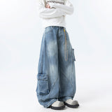 Velvety Broad-Legged Jeans Men's Spring And Autumn Tide Brand Loose Water Wash Bag Cutter Trousers