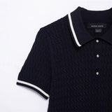 Spring 2025 New Knitted Shirt Round-Neck Solid Color Loose Set Female Design