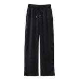 Linen Straight Trousers 2025 Spring And Summer Tice With Tight High Waist Leisure Loose Broad Legs Trousers Women