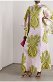 New Summer Printed Seven-Sleeve Collared Dress