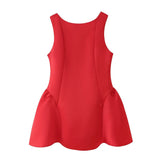 One-Word Collar Sleeveless Sleeveless Skirt 2025 Summer-Loved Back Dress Dress Body A-Word Mini Dress
