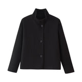 2025 Women's Autumn New Fashion Asymmetric Blending Short Loose Coat Coat