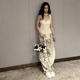Fashion 2025 Summer New Women's Clothing Yu Shuxin The Same Hottie Sleeveless Hanging Neck Ribbon Vest Woman