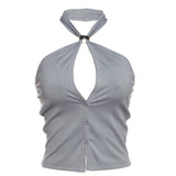 2025 Summer Fashion Trend Women's New Hanging Neck Repair Body Bumping Small Vest