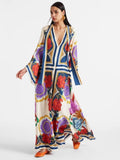 New Summer Printed Seven-Sleeve Collared Dress