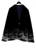 2025 Women's Suit Collar Button Pocket Fashion Floral Print A Buckle Small Suit