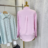 New Women's Dress French Elegant Hot Diamond Diamond Diamond Linge Casual Thin Long-Sleeved Collar Shirt Shirt