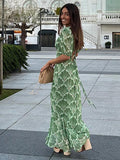 2025 Summer New Women's Temperament Commuting Print Long Dress Loose Apparent Thin Dress