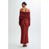 5 Color Beach Holiday Dress Knitted One-Word Long Dress Hooded Summer Women's Long Sleeve