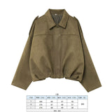 Women's 2025 New Bat Sleeve Loose-Fitting Velvet Bomber Jacket Jacket