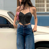 2025 Summer Fashion Trend Women's New Slings A Word Shoulder-To-Shoulder Repair Body Strap Inside A Small Vest