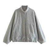 2025 Autumn And Winter New Women's Casual Multi-Color Loose Wool Jacket Dark Buckle Collar Jacket