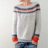 New Sweater Women's Wish Hot Selling Round Collar Color Loose Fashion Knitted Shirt