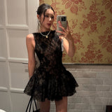 Fashion 2025 Autumn And Winter New Women's Clothing Famous Yuan Qianjin Feel Waist Show Body Bare Sleeveless Dress