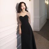 Evening Dress Female Banquet Temperament Long Can Usually Wear A Small Black Dress Dress Banquet Dress