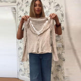 2025 Autumn New Fashion Hottie Lace Splicing Coat Top Fake Two Hit Bottom Women's Clothing