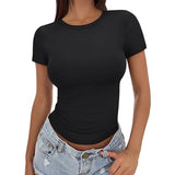 2025 Women's Summer Casual Pure Color V-Neck Loose Shirt Top Woman