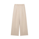 2025 Summer New Women's Casual V-Neck Bow Tie And Suit Top Straight Trousers Set
