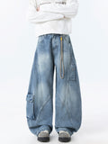 Velvety Broad-Legged Jeans Men's Spring And Autumn Tide Brand Loose Water Wash Bag Cutter Trousers