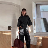 Autumn/Winter 2025 Women's Comfortable Casual Solid-Colored Knitted Shirt Jacket